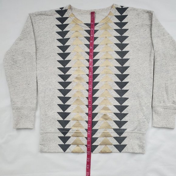 J. Crew Women's Heather Grey Vintage Metallic Triangles Pullover Sweatshirt XS - Picture 12 of 12